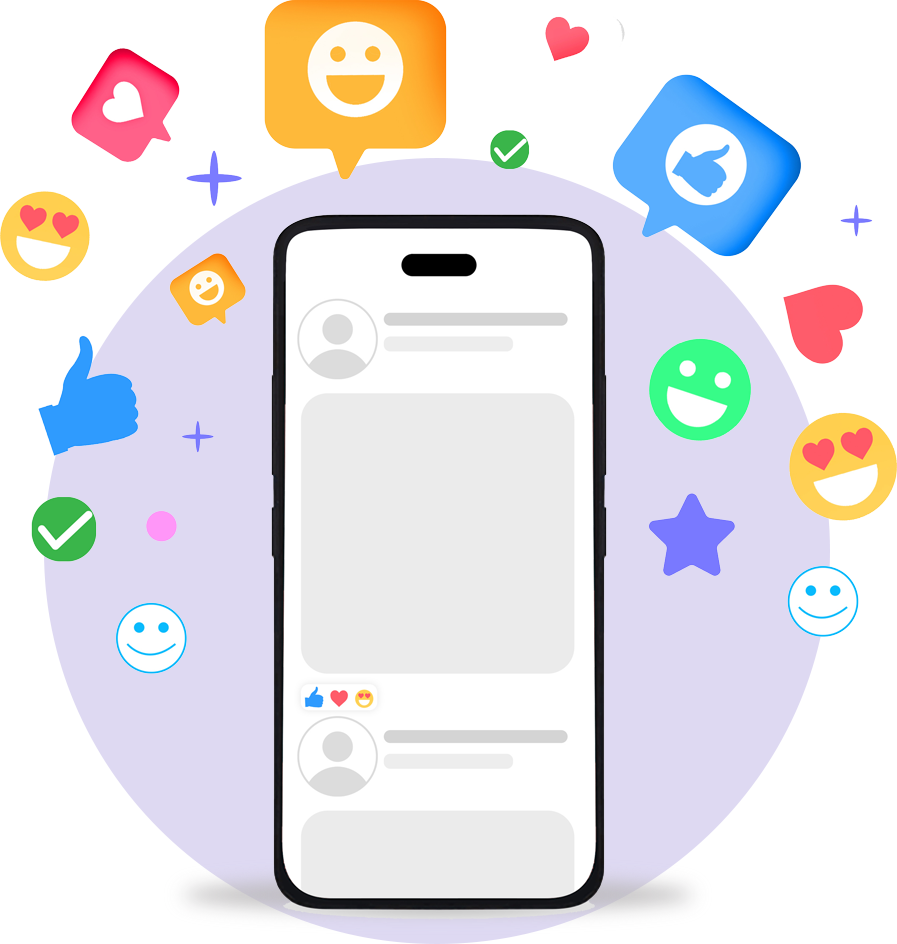 mobile phone with emojis